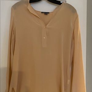 100 % silk Vince blouse. Light salmon/ beige color . Beautiful drape and quality